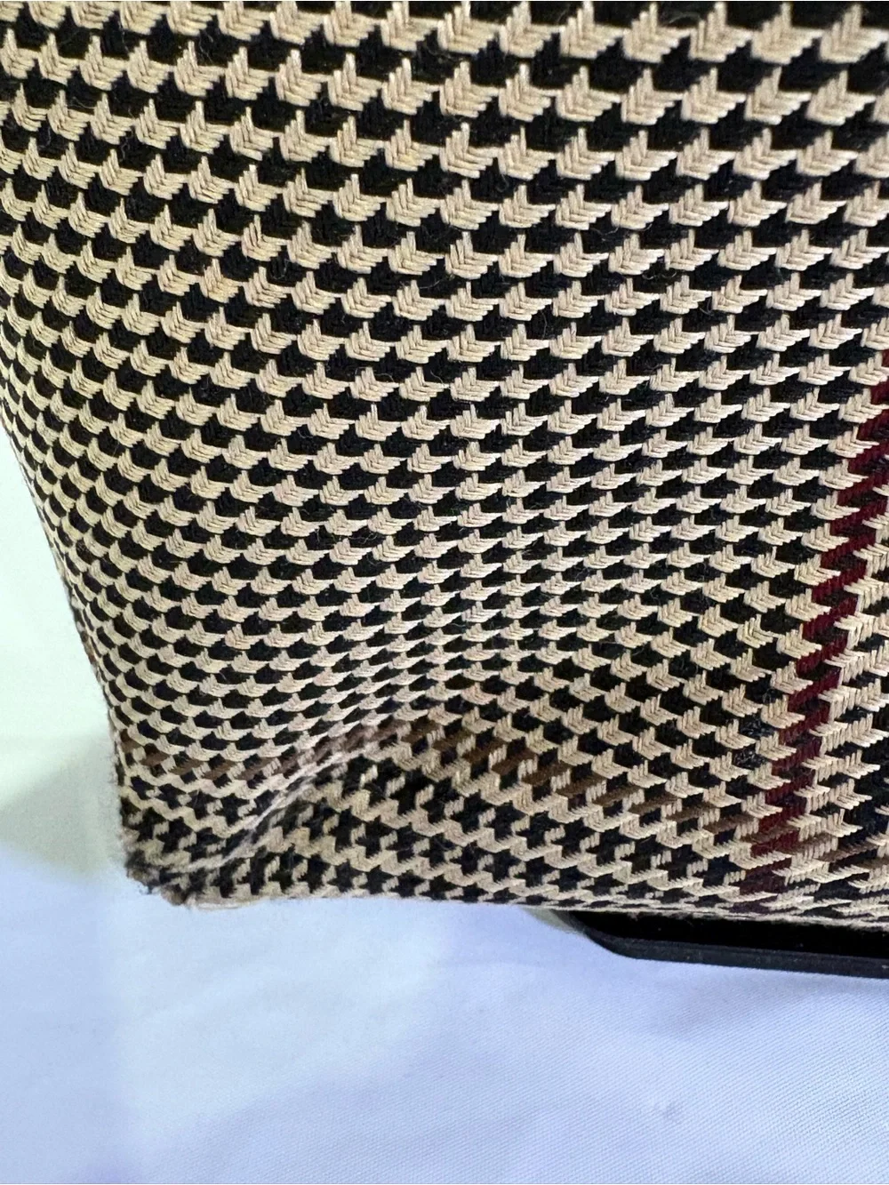 Ralph Lauren Beige and Brown Houndstooth Tote